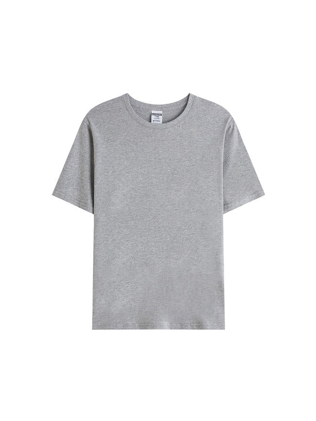 1001# T-shirt(Gris clair) en coton 220 g à manches courtes – Impression simple face (recto)