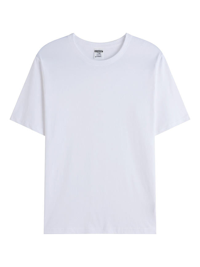 1001# T-shirt(Blanc) en coton 220 g à manches courtes – Impression simple face (recto)